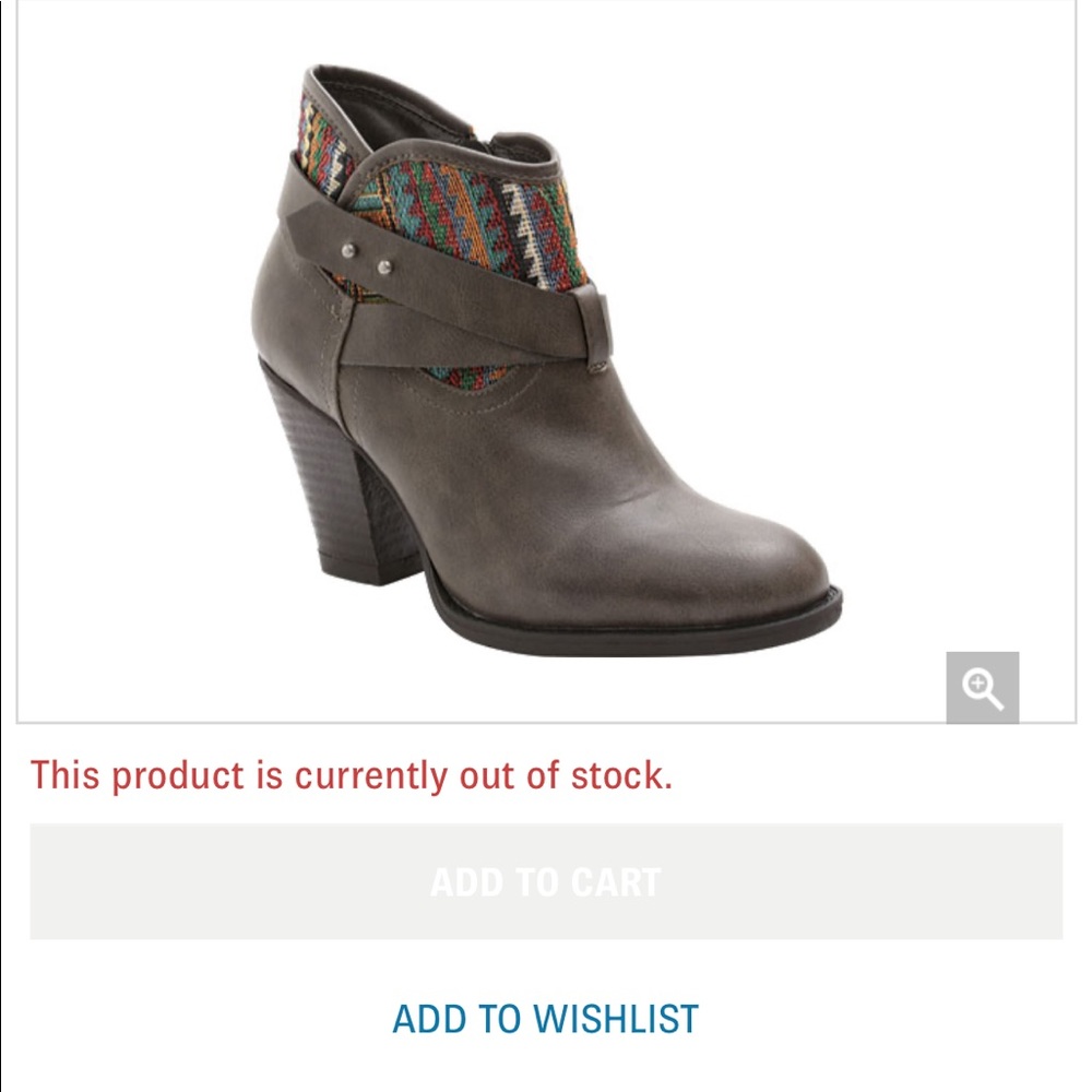 Aztec patterned grey ankle boot